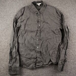 James Perse Linen Shirt Men XS Size 0 Grey Button Up EUC